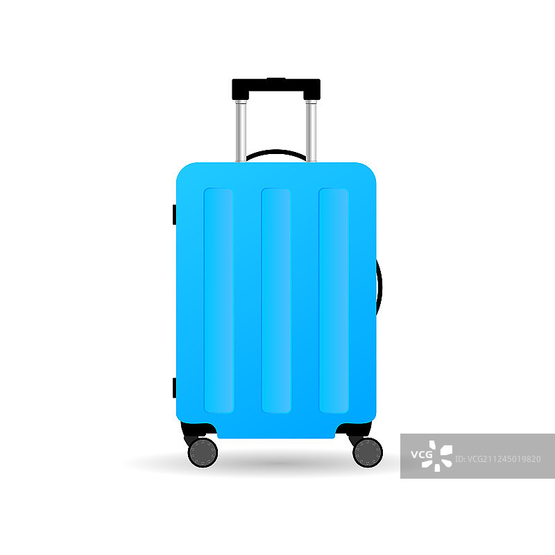 蓝色带轮旅行箱图片素材