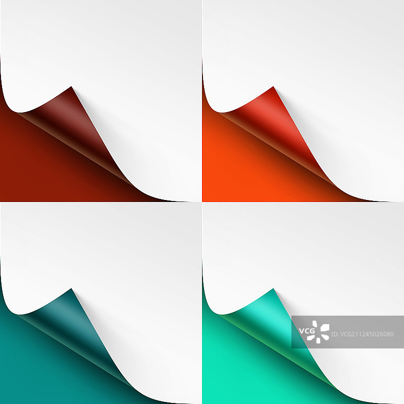 带阴影的彩色卷角纸张图案图片素材