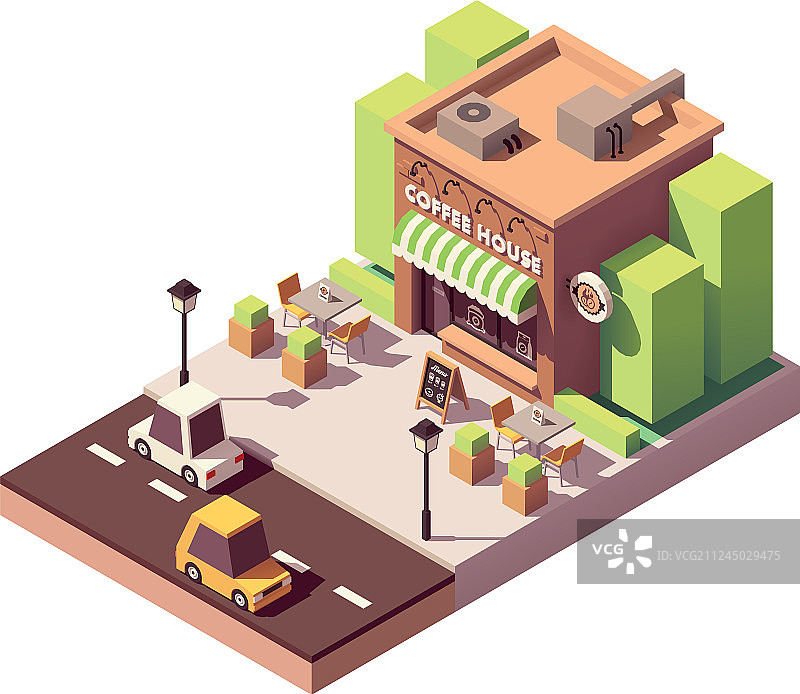 2.5D咖啡店图片素材
