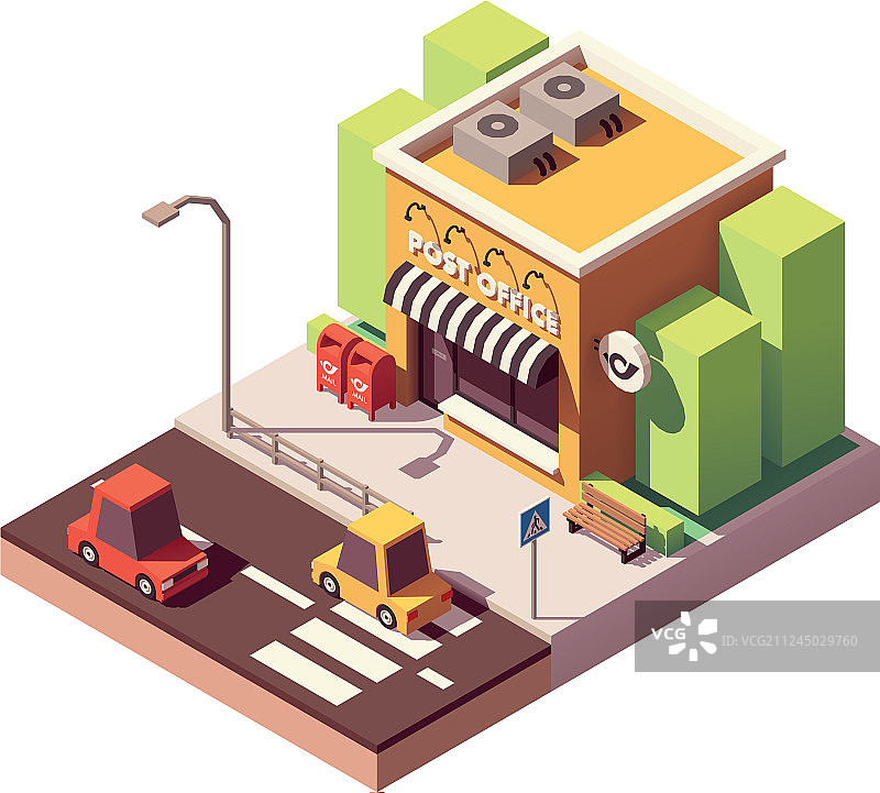 2.5D邮局图片素材