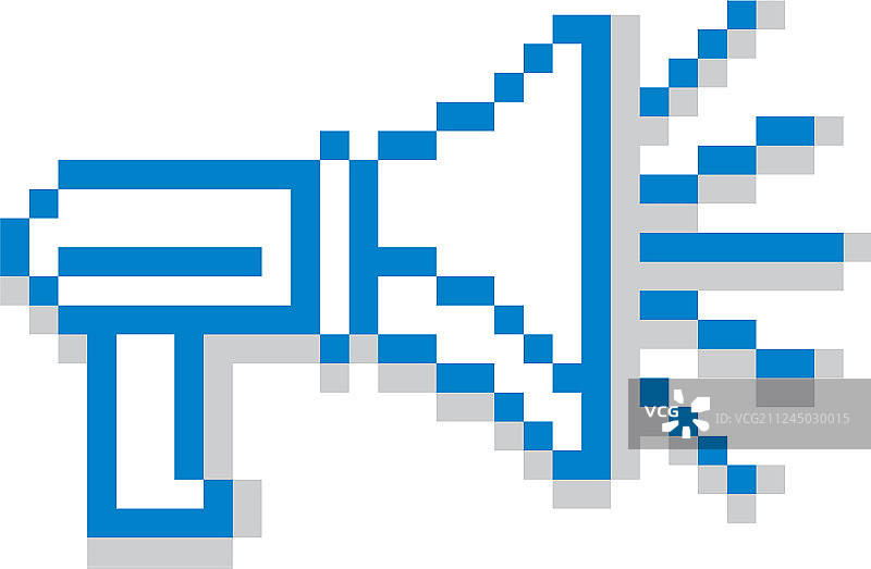 隔离的8位像素喇叭图标图片素材