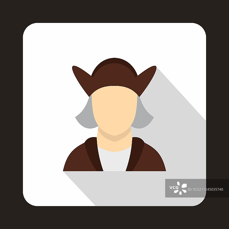 克里斯托弗·哥伦布图标扁平风格图片素材