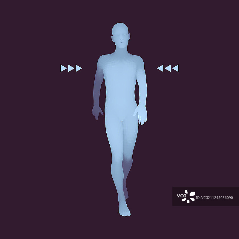 行走的人体3D模型设计元素图片素材