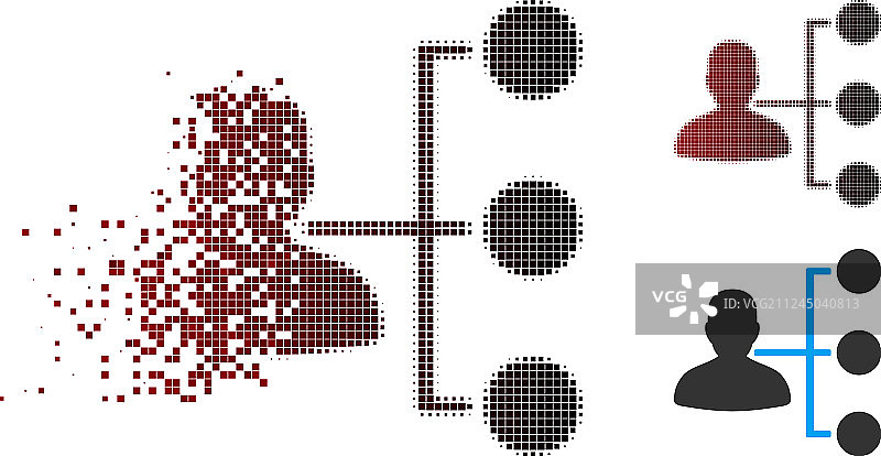 碎片像素半色调分销商图标图片素材