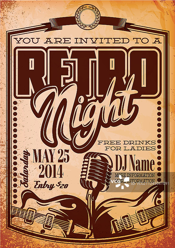 复古派对模板图片素材