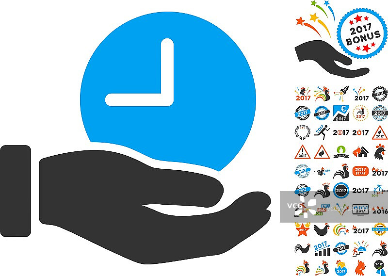 包含2017年奖励图片的计时服务图标图片素材