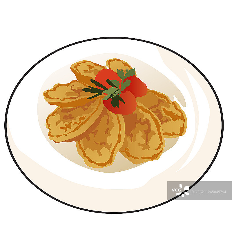 美味的炸薄饼或馅饼图片素材