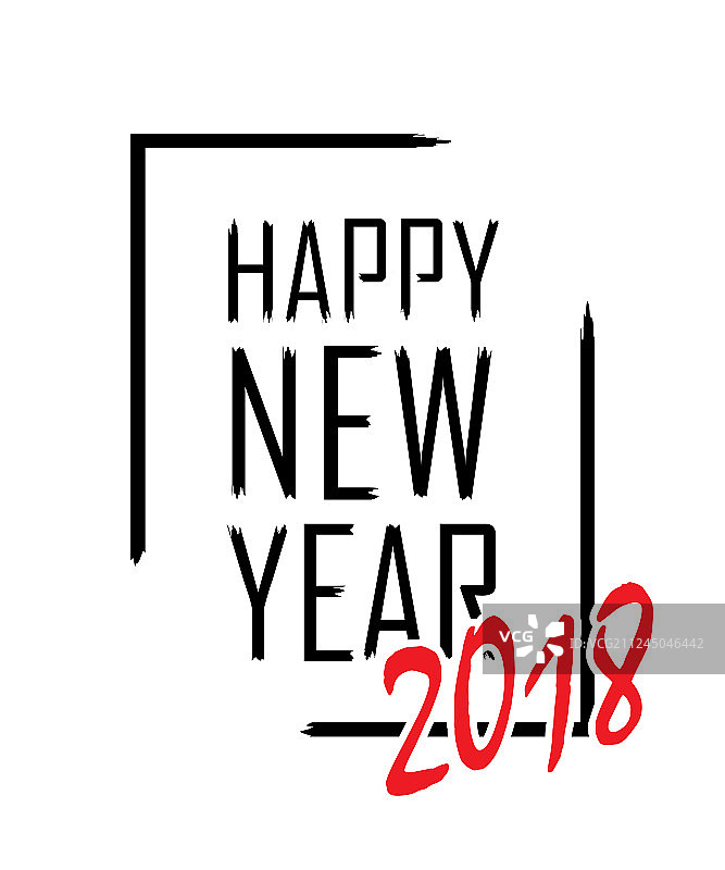 聚焦框黑色边框新年快乐文字图片素材