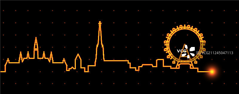 维也纳光条城市天际线图片素材