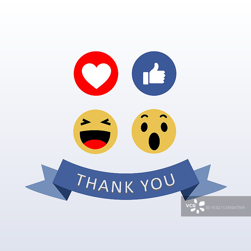 社交媒体表情感谢图片素材