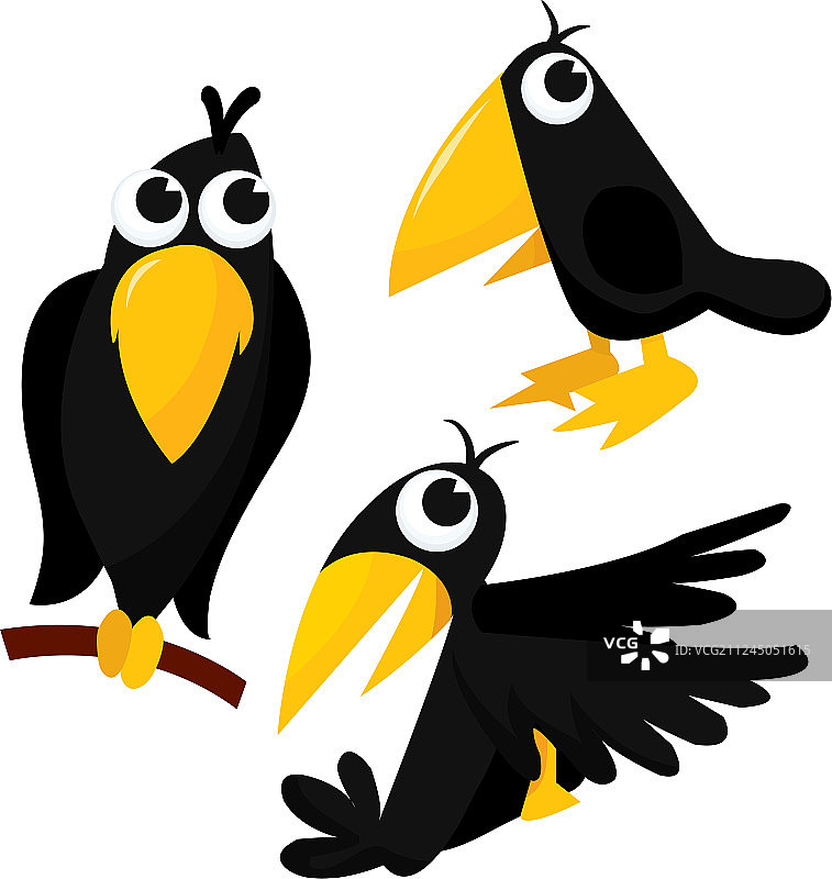 可爱的卡通乌鸦图片素材