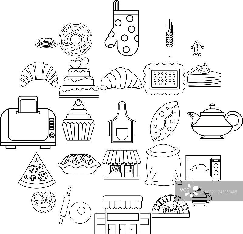 饼干图标轮廓样式图片素材