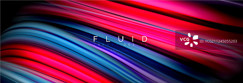 混合颜色波在黑色液体流动形状图片素材