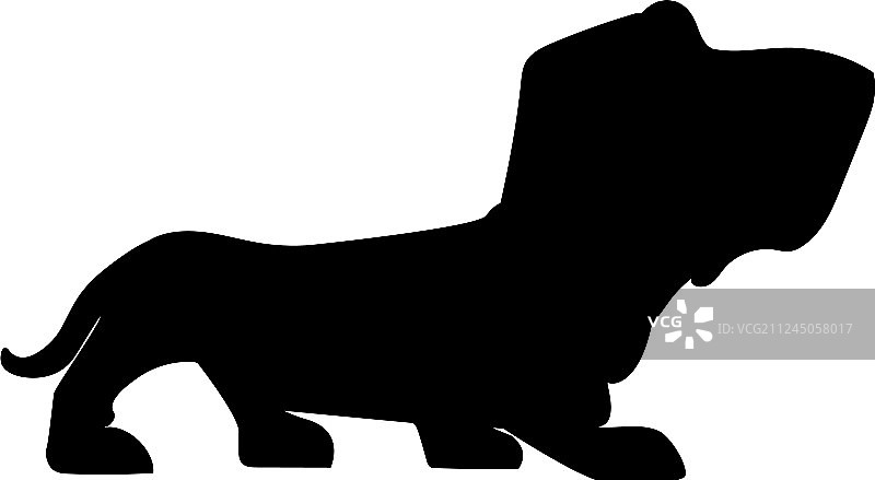 巴吉度猎犬的轮廓剪影图片素材