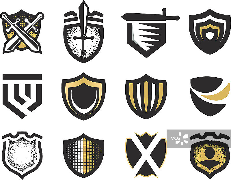 中世纪盾牌Logo合集图片素材