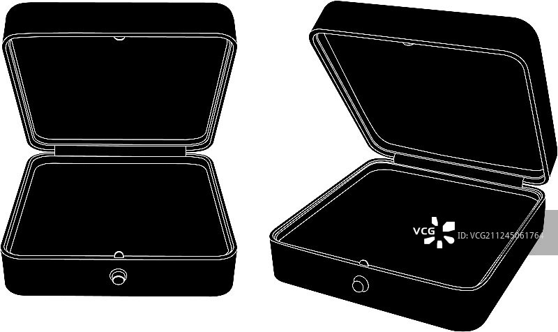 黑色空首饰礼品盒图标图片素材