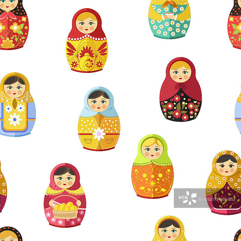 俄罗斯套娃传统木制纪念品图片素材