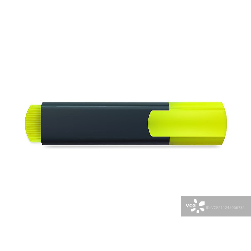 白色背景上的黄色记号笔图片素材