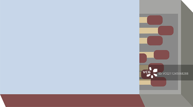 白色背景上的扁平火柴盒图片素材