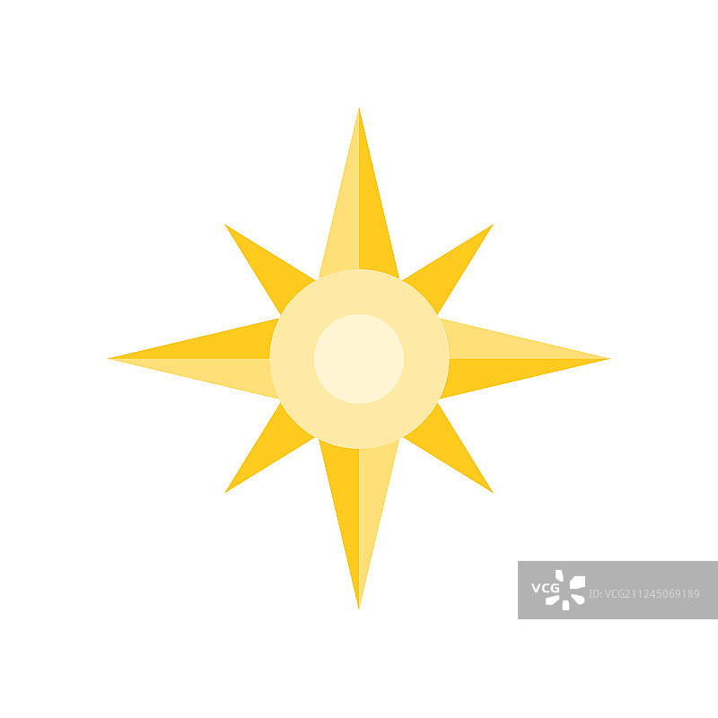 指南针或北极星图标扁平设计图片素材