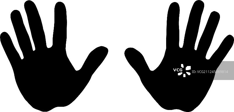 左右手掌剪影图片素材