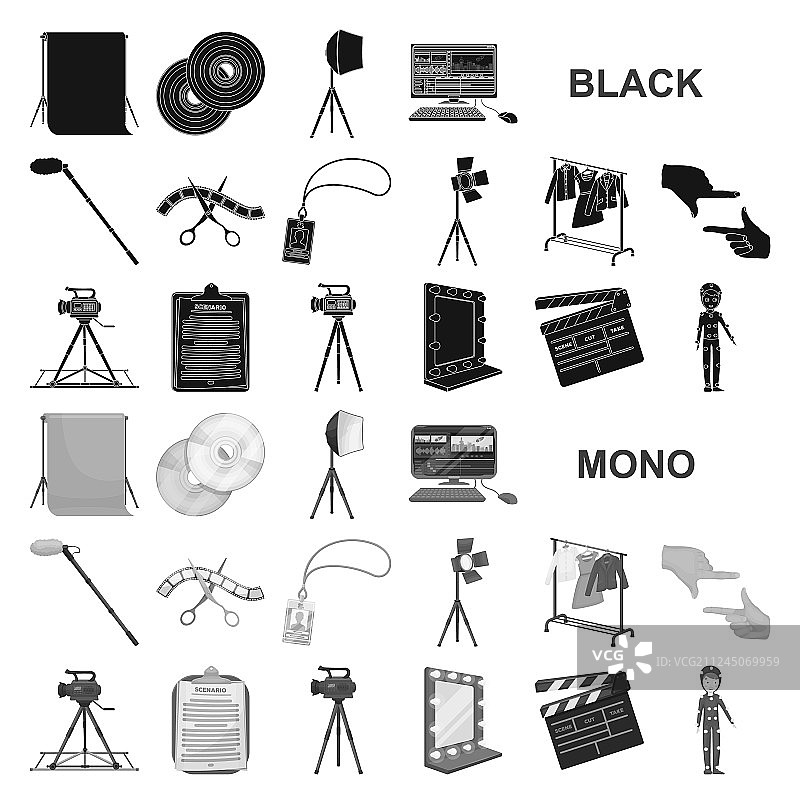 电影制作黑色图标图片素材