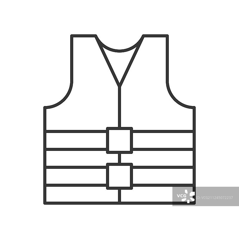 白色背景上的救生衣线框图标图片素材