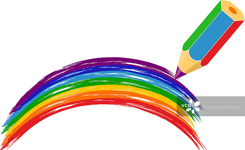 铅笔画的彩虹图片素材