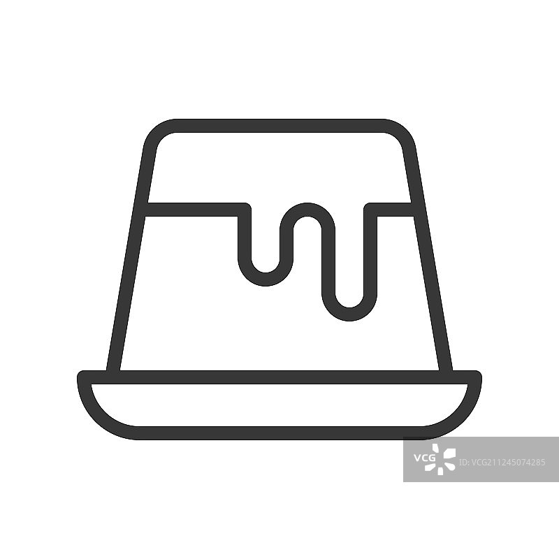 卡仕达布丁甜点轮廓图标图片素材