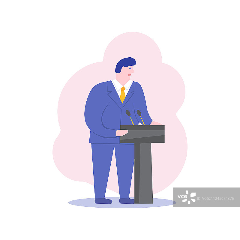 男性政治家商业CEO卡通演讲者图片素材