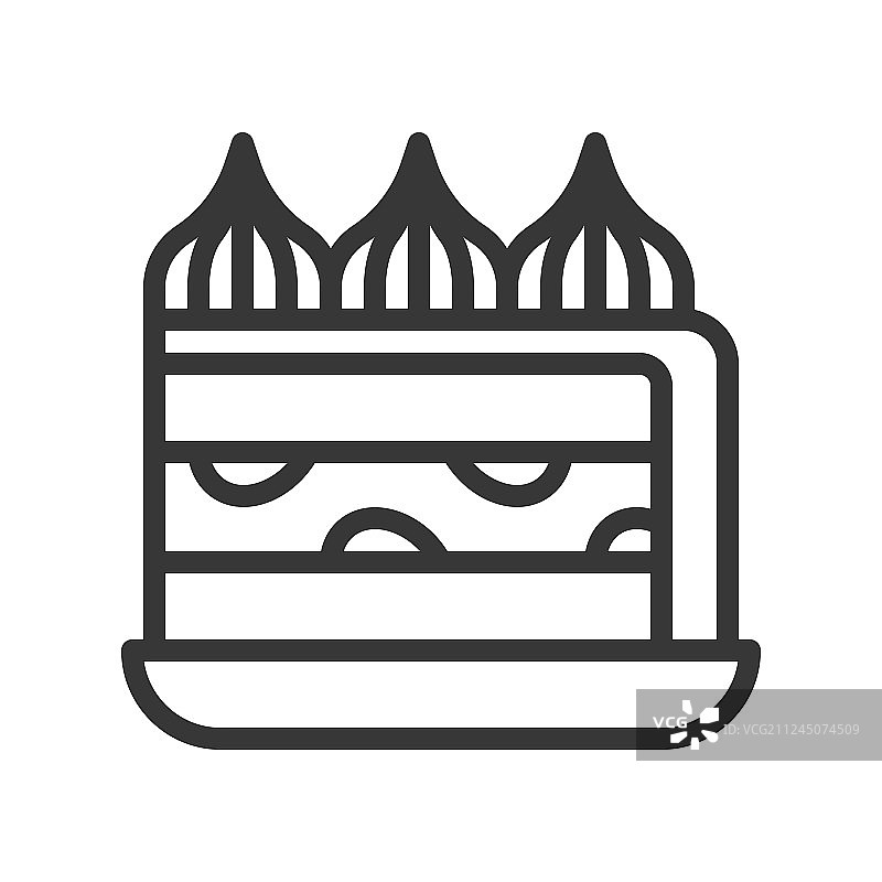 多层蛋糕甜点轮廓图标图片素材