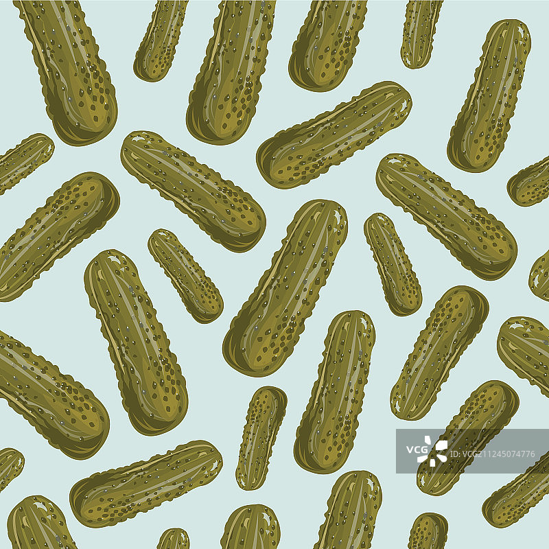 腌制咸黄瓜无缝图案图片素材