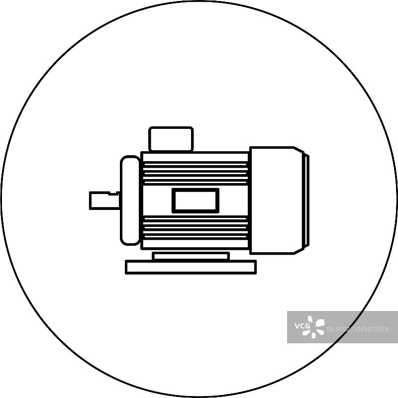 圆形黑色电动马达图标图片素材