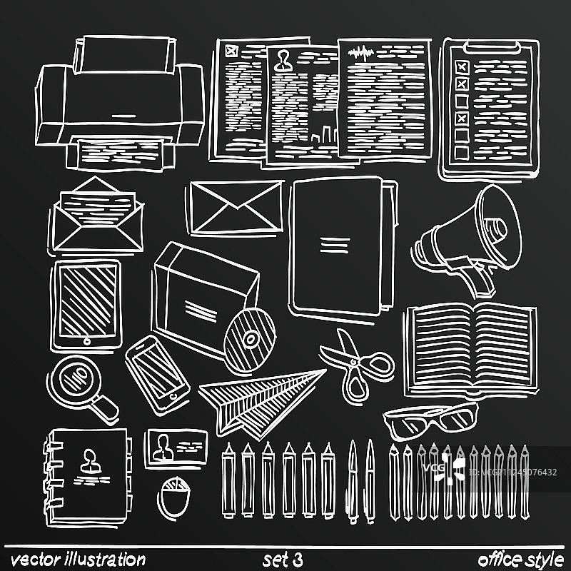 黑板素描风格素材2图片素材