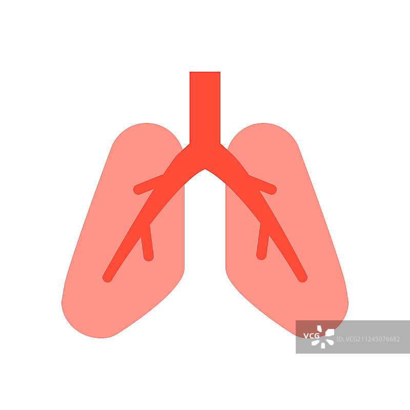 肺部医疗和医院相关扁平设计图片素材