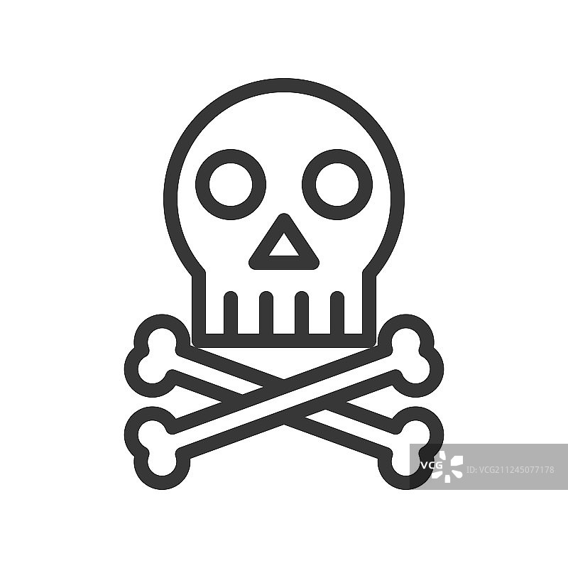 交叉骨骼和骷髅死亡轮廓图标图片素材
