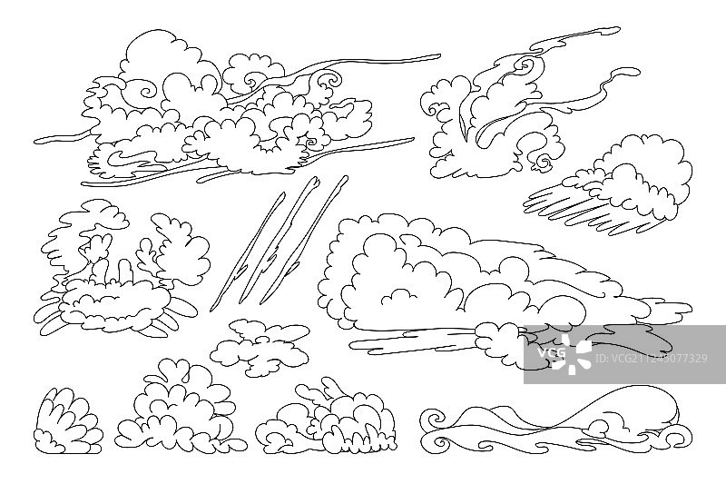 动物造型云朵套装图片素材