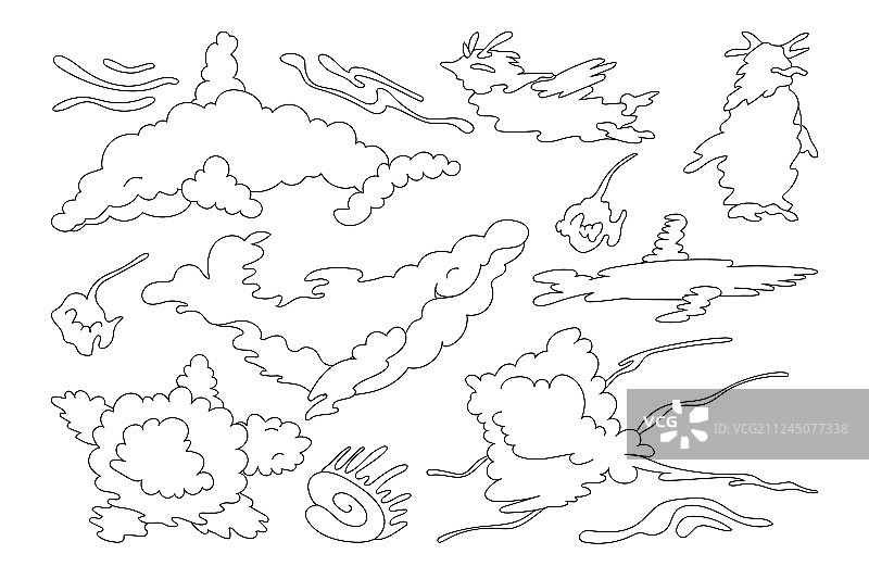 动物造型云朵套装图片素材