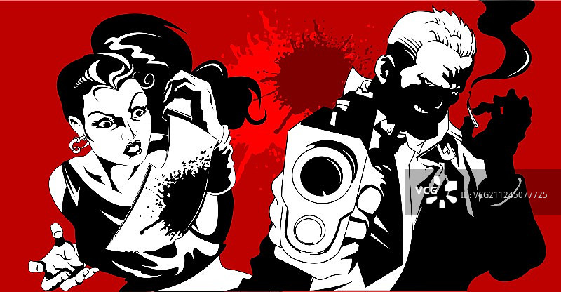 卡通黑帮图片素材