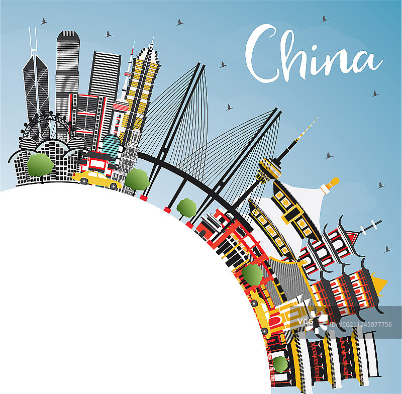中国城市天际线图片素材