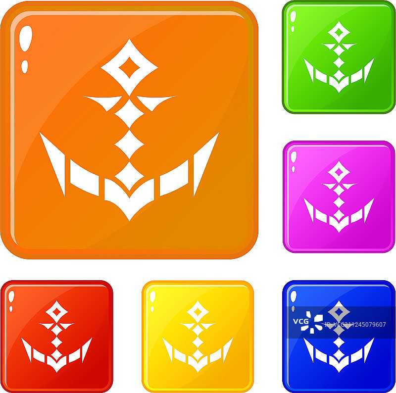 潮流锚图标颜色集图片素材