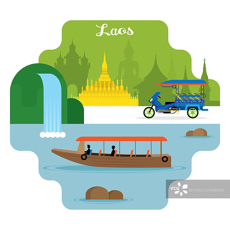 老挝旅游景点地标图片素材