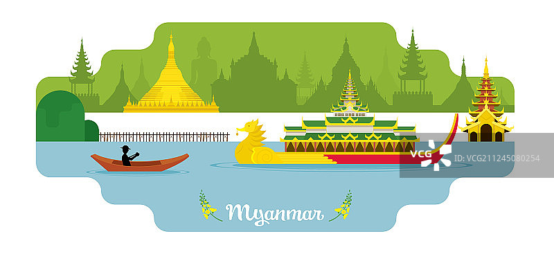 缅甸旅游和景点地标图片素材