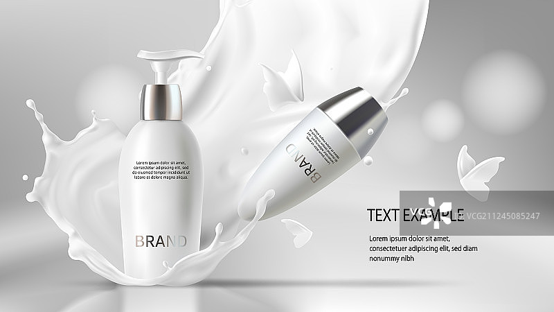 逼真的化妆霜和除臭剂图片素材