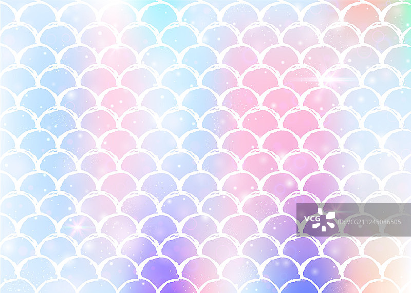 美人鱼公主与可爱彩虹背景图片素材