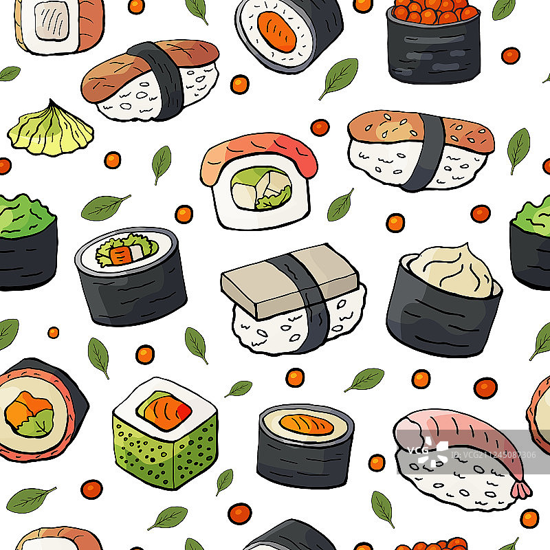日式寿司无缝图案图片素材