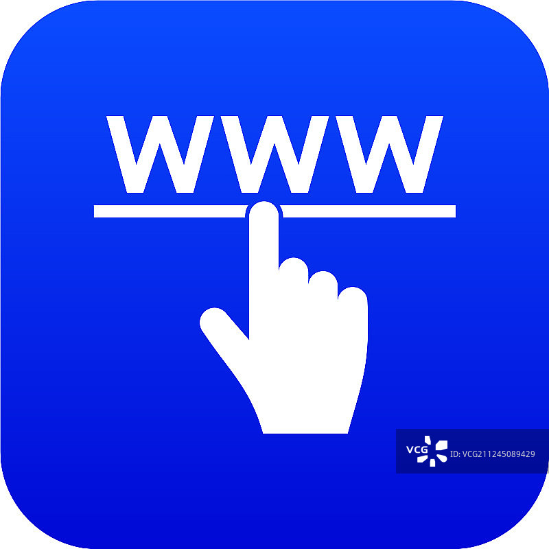 手形光标和网站图标蓝色数码图片素材