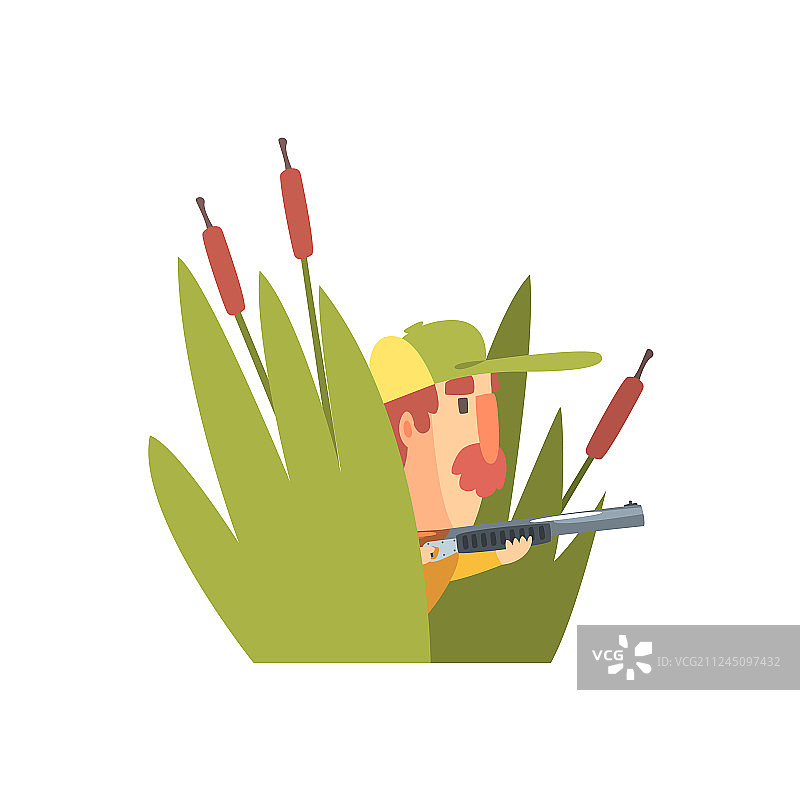 留着胡子的滑稽儿童猎人角色图片素材