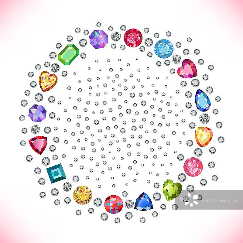 彩色宝石方形圆形框架图片素材