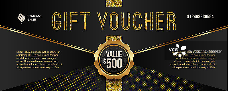 带闪光金元素的礼品券模板图片素材